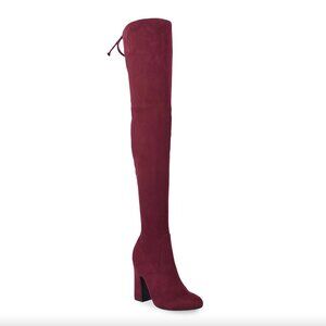 Unisa Burgundy Stilli Suede Over The Knee Boot Size 6